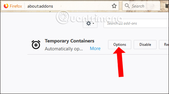 Nhấn chọn Options 