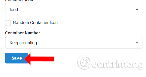 Lưu thay đổi thiết lập Temporary Containers