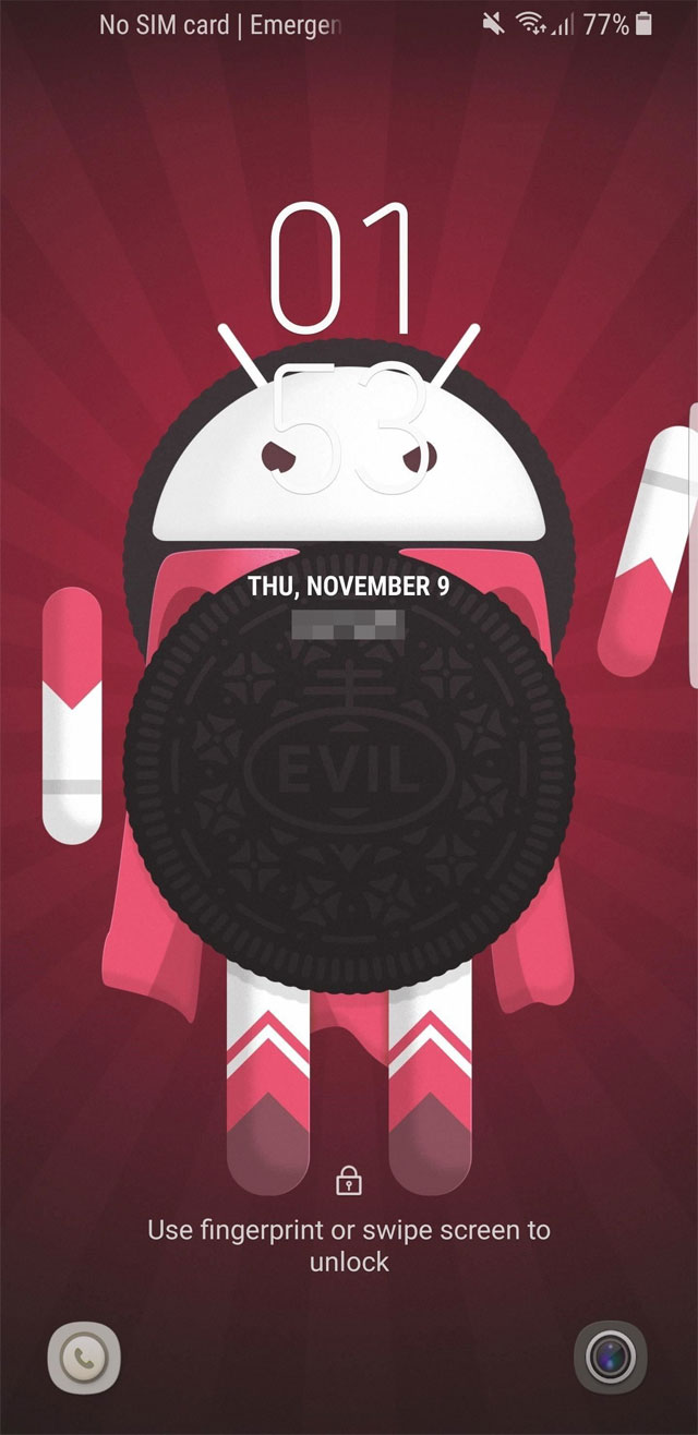 Màn hình khóa trước khi cập nhật Android Oreo