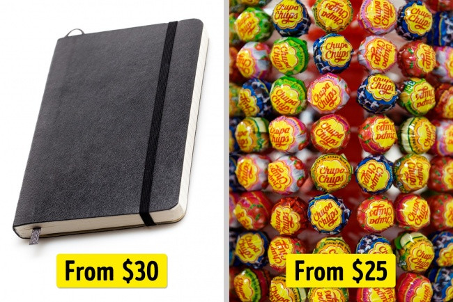 Một sổ tay Moleskine = 100 kẹo mút Chupa Chups