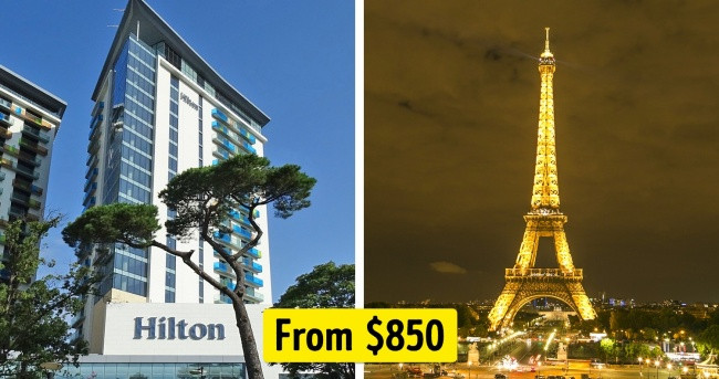 Một đêm trong căn hộ sang trọng của khách sạn Hilton = 4 chuyến đi đến Paris