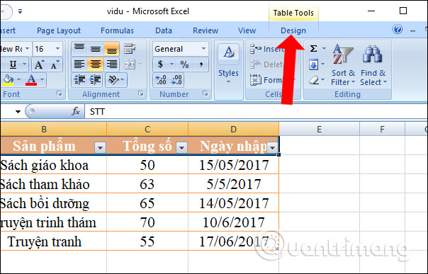 Cách tạo bảng Excel, chèn bảng trong Excel