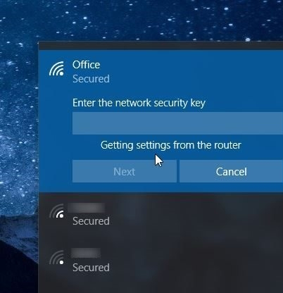 Xuất hiện thông báo "Gettings settings from the router" 
