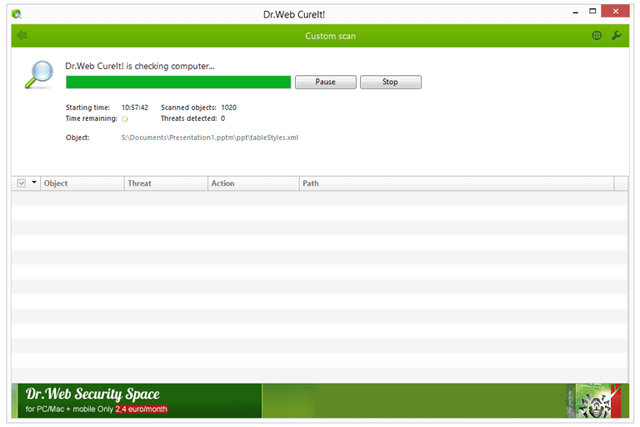Phần mềm chống spyware Dr.Web CureIt!
