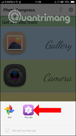 Chọn nơi lấy ảnh