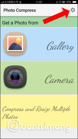 Giao diện của Photo Compress
