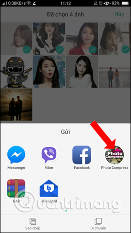 Gửi ảnh vào Photo Compress