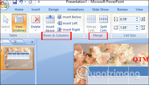 Chèn bảng, powerpoint 2007: Muốn trình bày nội dung một cách cụ thể và rõ ràng hơn với powerpoint 2007? Chèn bảng vào slide sẽ giúp bạn thực hiện điều đó một cách hiệu quả nhất. Hãy xem hình minh họa để biết cách để chèn bảng một cách thuận tiện và nhanh chóng nhất.