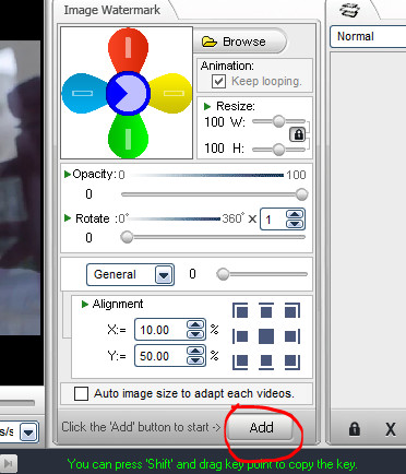Chọn Add để chèn ảnh vào trong video 