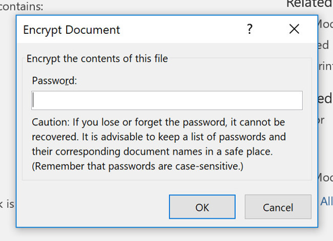 Chọn Encrypt with Password
