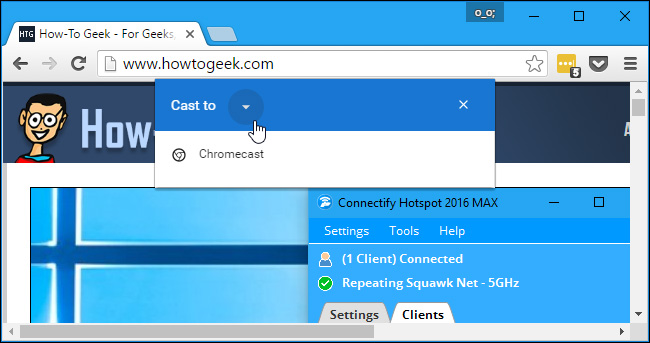 Nhấn mũi tên bên cạnh Cast to