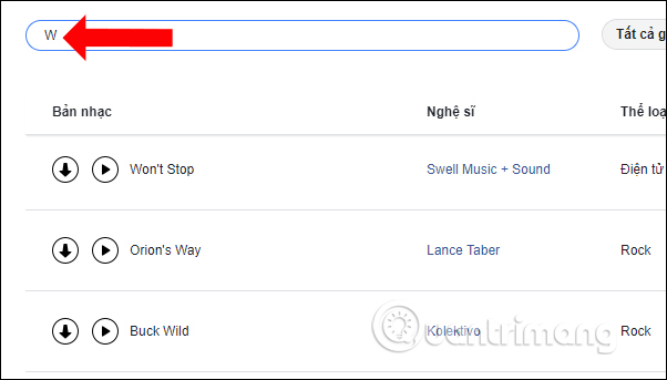 Tìm kiếm theo chữ cái