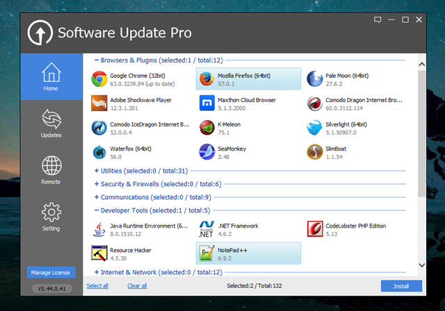 Để cài đặt những phần mềm muốn sử dụng, bạn chỉ cần kích vào chúng từ danh sách sẵn có và sau đó nhấn nút Install