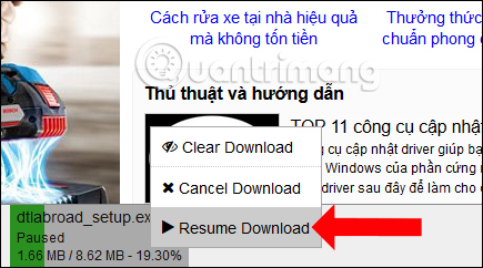 Tải lại file trên Firefox 