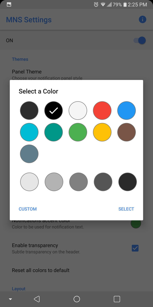 Thay đổi màu nền của bảng điều khiển Quick Settings