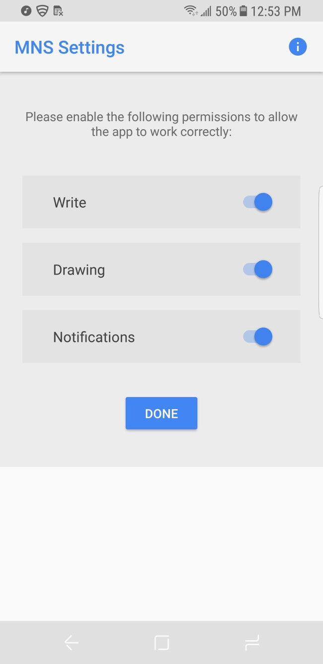 Kích hoạt tính năng Write, Drawing và Notifications