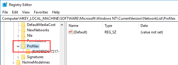Nháy đúp vào ProfileName