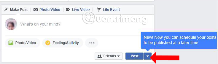 Thêm nút hẹn giờ bài đăng Facebook