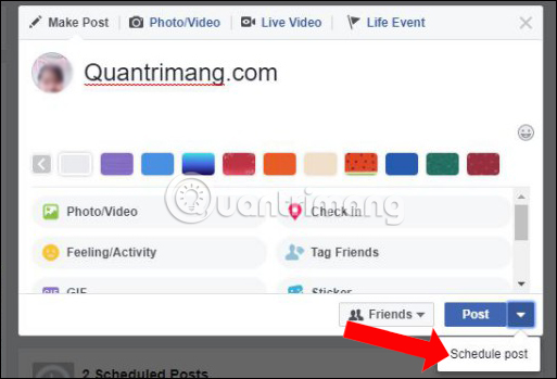 Đặt lịch đăng status Facebok