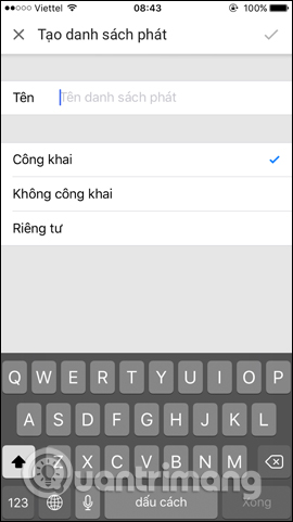 Các mục tạo danh sách video