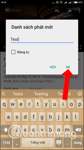 Tạo playlist video trên Youtube Android