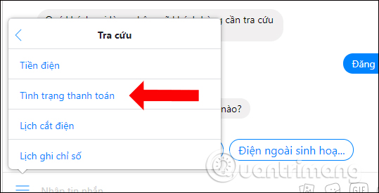 Tra cứu chi tiết tiền điện