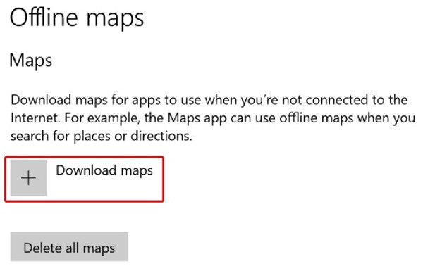 Nhấp vào "Download maps - Tải xuống bản đồ".