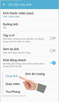 Kích hoạt chụp ảnh là xong 