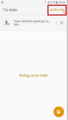 Vào phần tin nhắn 