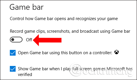 Tắt Game bar