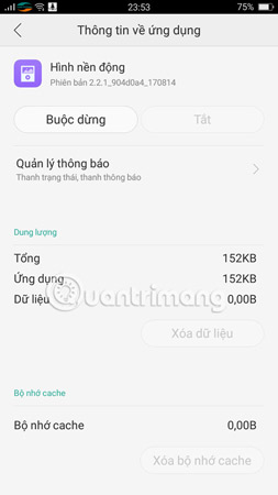 Chọn Ứng dụng muốn vô hiệu hóa và nhấn Buộc dừng.