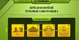 Quy định về việc chuyển đổi tài khoản cho game thủ từ FIFA Online 3 sang FIFA Online 4