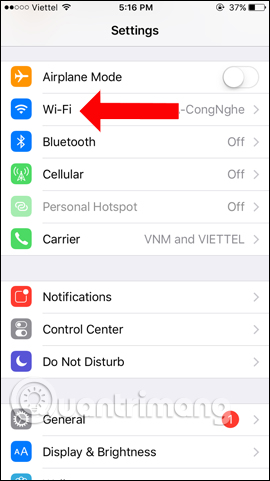 Kiểm tra lại kết nối WiFi