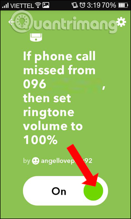 Bật hành động tăng chuông 