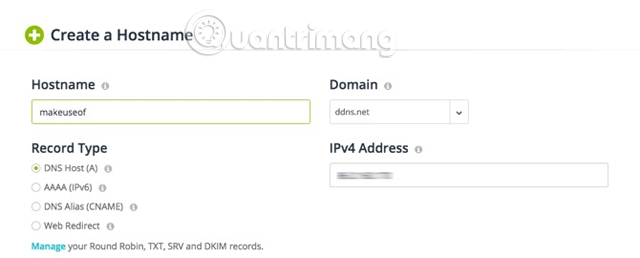 Tạo tên máy chủ