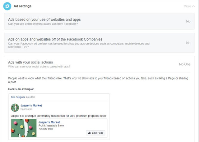 Chặn Facebook hiển thị quảng cáo theo sở thích người dùng