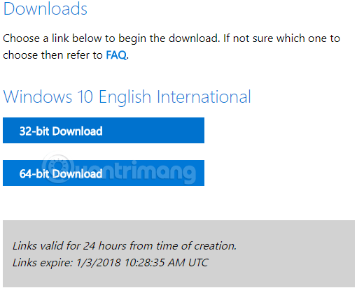 Chọn phiên bản Windows 10 32bit hoặc 64bit
