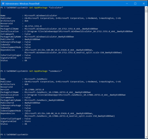 Thông tin phiên bản tất cả các ứng dụng 