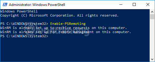 Mở Remote Management bằng PowerShell