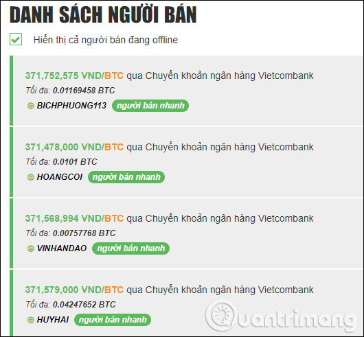 Thông tin trên Remitano chi tiết 