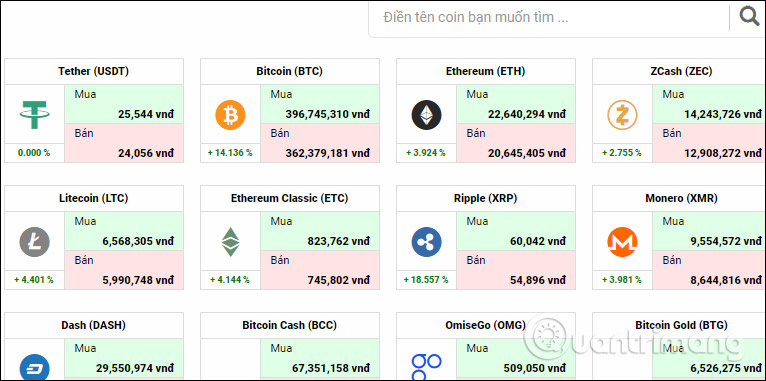 Sàn mua bán Bitcoin Vicuta