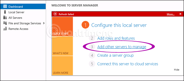 Chọn Add other servers to manage