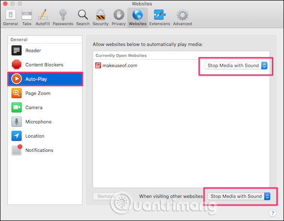 Tắt chạy video trên Safari