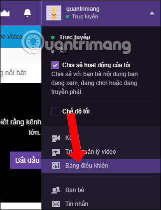 Dashboard auf Twitch