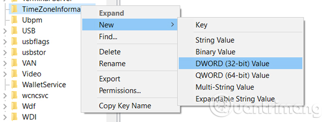 Chọn DWORD (32-bit) value