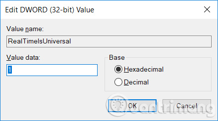 Đặt giá trị là 1