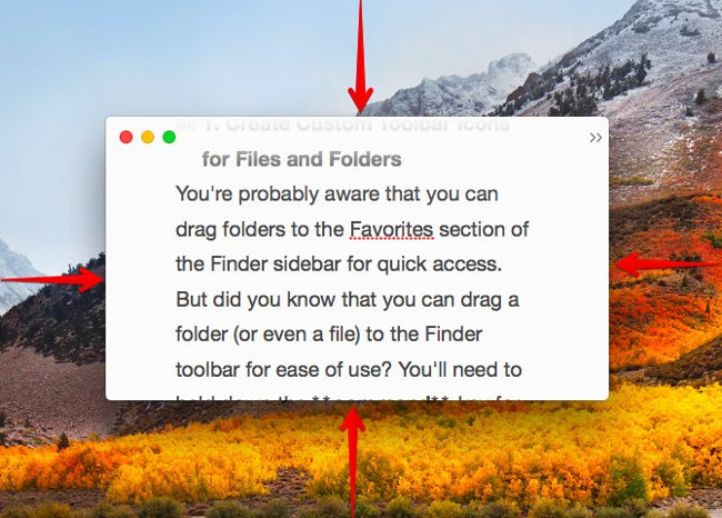Thay đổi kích thước cửa sổ từ giữa