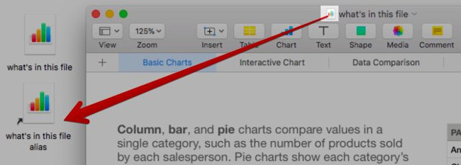 Tạo bản sao tập tin và bí danh từ thanh tiêu đề