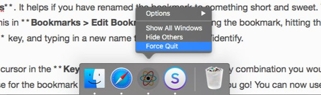 Tùy chọn Force Quit