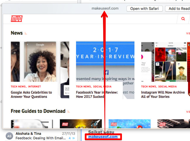 Nhấp vào nút đó để hiển thị trang được liên kết trong một cửa sổ bật lên ngay tại đó.